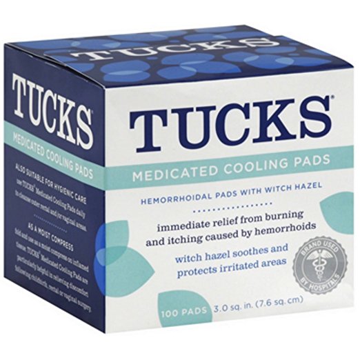 tucks pads to recover after giving birth