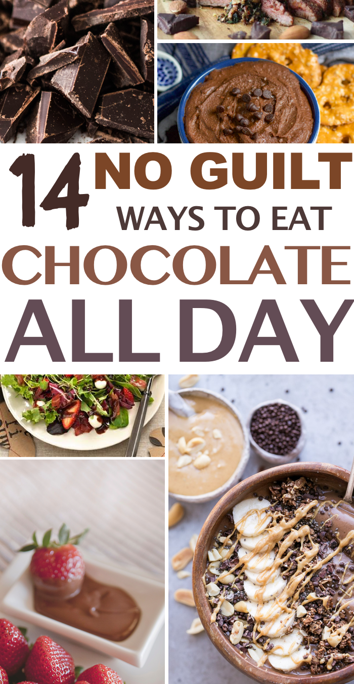 Eat Chocolate at EVERY MEAL and feel good about it too! Healthy ways to incorporate chocolate in breakfast, lunch and dinner!