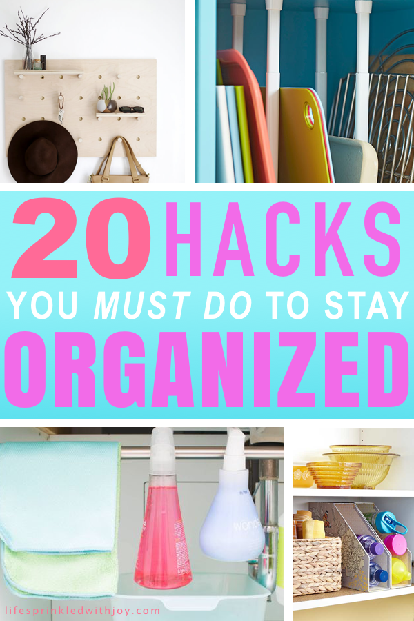 These are the most genius ideas ever! Get your WHOLE HOUSE organized quickly with these easy and cheap organizing hacks! #organizationideas #organizinghacks #homeideas #organizing #decluttering #housekeepingtips #kitchenorganization #entryway #bathroom #closet #bedroom #organizingtips