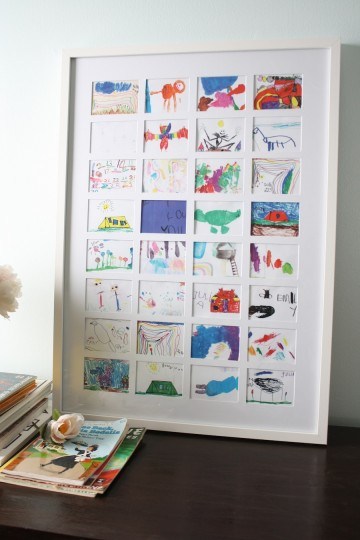 Sentimental cards, letters, and pictures are hard to get rid of - but these creative ideas will help you keep the memories while cutting down on space! #storage #sentimentalclutter #greetingcards #keepsakes #pictures #diy #wallhanging #photoquilt #kidsartwork #childrensartwork #childrensartworkdisplay #storageideas #organizing #smallspace #smallspacesolutions #homeideas #organizingideas #smallspacestorage #paperclutter #declutter #decluttering